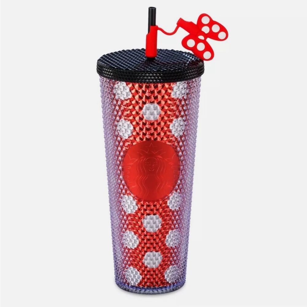 Disney Parks Starbucks Studded Polka Dot Red and White Tumbler